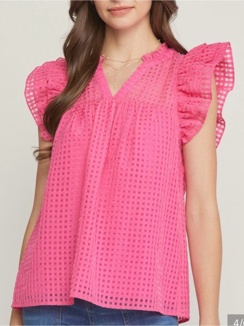 🩷entro Boutique Ruffle Blouse